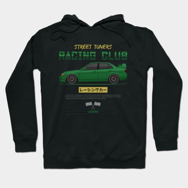 Tuner Green EVO V JDM Hoodie by GoldenTuners